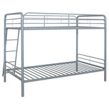 Carson Metal Twin Over Twin Bunk Bed Glossy Silver | Full | Silver | Glossy Silver | 460334SVR
