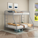 Carson Metal Twin Over Full Bunk Bed Glossy Silver | Silver | Glossy Silver | 460340SVR