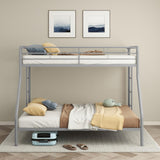 Carson Metal Twin Over Full Bunk Bed Glossy Silver | Silver | Glossy Silver | 460340SVR