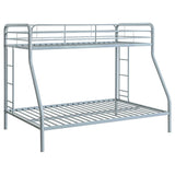 Carson Metal Twin Over Full Bunk Bed Glossy Silver | Silver | Glossy Silver | 460340SVR