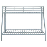 Carson Metal Twin Over Full Bunk Bed Glossy Silver | Silver | Glossy Silver | 460340SVR