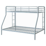 Carson Metal Twin Over Full Bunk Bed Glossy Silver | Silver | Glossy Silver | 460340SVR