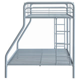 Carson Metal Twin Over Full Bunk Bed Glossy Silver | Silver | Glossy Silver | 460340SVR