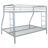 Carson Metal Twin Over Full Bunk Bed Glossy Silver | Silver | Glossy Silver | 460340SVR