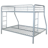 Carson Metal Twin Over Full Bunk Bed Glossy Silver | Silver | Glossy Silver | 460340SVR