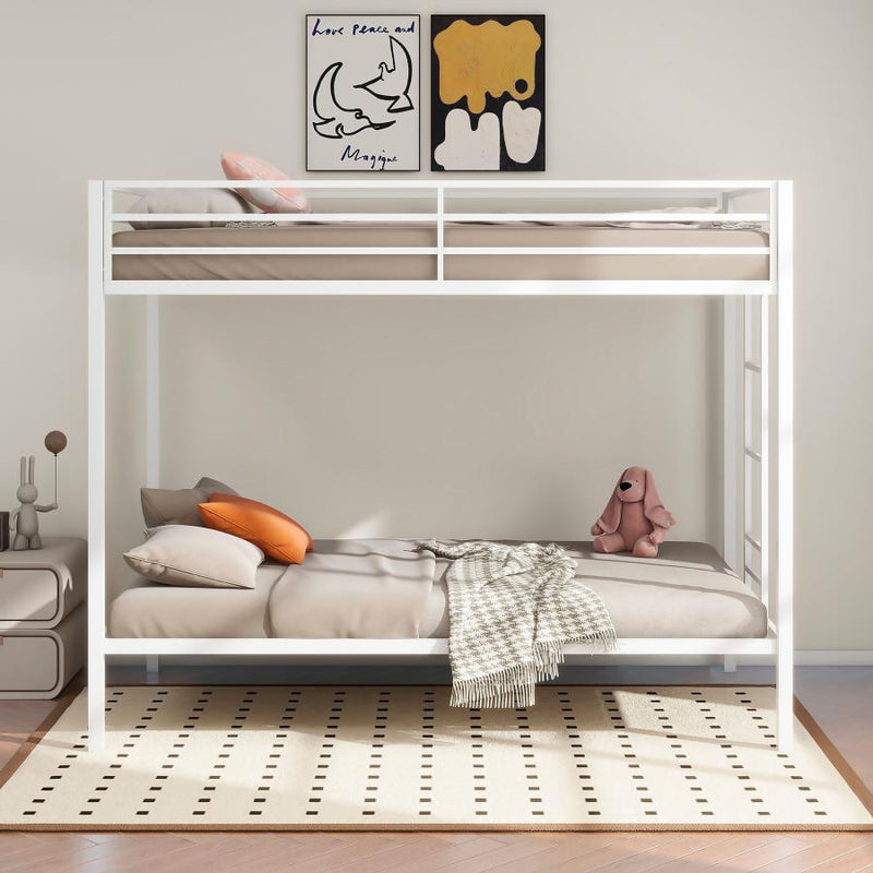 Alevera Metal Over Bunk Bed with Ladder Black