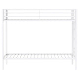 Alevera Metal Twin Over Twin Bunk Bed with Ladder White | Twin | White | Matte White | 460361WHT
