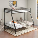 Alevera Metal Twin Over Full Bunk Bed with Ladder Black | Full | Black | Matte Black | 460365BLK