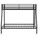 Alevera Metal Twin Over Full Bunk Bed with Ladder Black | Full | Black | Matte Black | 460365BLK