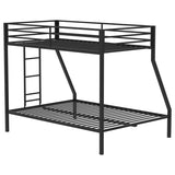 Alevera Metal Twin Over Full Bunk Bed with Ladder Black | Full | Black | Matte Black | 460365BLK