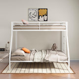 Alevera Metal Twin Over Full Bunk Bed with Ladder White | White | Matte White | 460365WHT