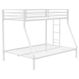 Alevera Metal Twin Over Full Bunk Bed with Ladder White | White | Matte White | 460365WHT
