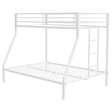 Alevera Metal Twin Over Full Bunk Bed with Ladder White | White | Matte White | 460365WHT