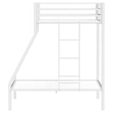 Alevera Metal Twin Over Full Bunk Bed with Ladder White | White | Matte White | 460365WHT