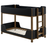 Morris Twin Over Twin Wood Bunk Bed Black and Walnut | Full | Brown | Walnut / Black | 460369