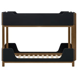 Morris Twin Over Twin Wood Bunk Bed Black and Walnut | Full | Brown | Walnut / Black | 460369