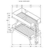 Frankie Twin Over Twin Bunk Bed with 7-inch Mattresses Blue | Twin | Blue | Van Courtland Blue | 460572T-SM