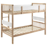 Dakota Wood Twin Over Twin Bunk Bed Natural | Twin | Brown | Natural | 461171