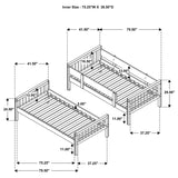 Dakota Wood Twin Over Twin Bunk Bed Natural | Twin | Brown | Natural | 461171