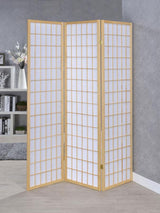 Carrie 3-Panel Room Divider Folding Shoji Screen Natural | White | Natural | 4621