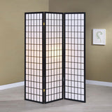 Carrie 3-Panel Room Divider Folding Shoji Screen Black | Black | 4622