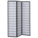 Carrie 3-Panel Room Divider Folding Shoji Screen Black | Black | 4622
