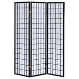 Carrie 3-Panel Room Divider Folding Shoji Screen Black | Black | 4622