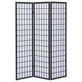 Carrie 3-Panel Room Divider Folding Shoji Screen Black | Black | 4622