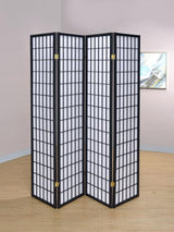 Roberto 4-Panel Room Divider Folding Shoji Screen Black | Full | Black | 4624