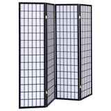 Roberto 4-Panel Room Divider Folding Shoji Screen Black | Full | Black | 4624