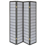 Roberto 4-Panel Room Divider Folding Shoji Screen Black | Full | Black | 4624