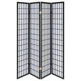 Roberto 4-Panel Room Divider Folding Shoji Screen Black | Full | Black | 4624