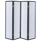 Roberto 4-Panel Room Divider Folding Shoji Screen Black | Full | Black | 4624