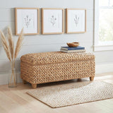 Laughton Hand-Woven Banana Leaf Storage Bench Natural | Brown | Natural | 500215NTL