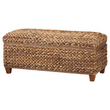 Laughton Hand-Woven Banana Leaf Storage Bench Amber | Brown | Amber | 500215