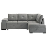 Roanne Fabric Upholstered Sleeper Sectional Sofa Grey | Full | Grey | 500347