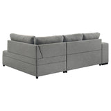 Roanne Fabric Upholstered Sleeper Sectional Sofa Grey | Full | Grey | 500347