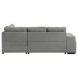 Roanne Fabric Upholstered Sleeper Sectional Sofa Grey | Full | Grey | 500347