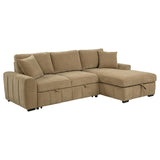 Pastrana Upholstered Sleeper Sectional Sofa RAF Chaise Camel | Beige | Camel | 500348