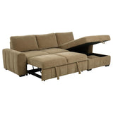 Pastrana Upholstered Sleeper Sectional Sofa RAF Chaise Camel | Beige | Camel | 500348