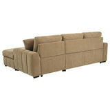 Pastrana Upholstered Sleeper Sectional Sofa RAF Chaise Camel | Beige | Camel | 500348