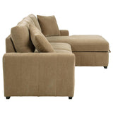 Pastrana Upholstered Sleeper Sectional Sofa RAF Chaise Camel | Beige | Camel | 500348