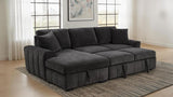 Pastrana Upholstered Sleeper Sectional Sofa LAF Chaise Grey | Grey | Charcoal Grey | 500349