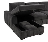 Pastrana Upholstered Sleeper Sectional Sofa LAF Chaise Grey | Grey | Charcoal Grey | 500349