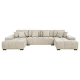 Cannella U-Shaped Double Chaise Upholstered Sectional Sofa Beige | Beige | 500350