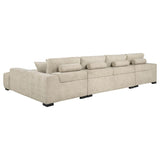 Cannella U-Shaped Double Chaise Upholstered Sectional Sofa Beige | Beige | 500350