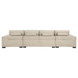 Cannella U-Shaped Double Chaise Upholstered Sectional Sofa Beige | Beige | 500350