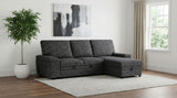 Demko Sleeper Sectional Sofa with Speaker and Storage Chaise Granite | Grey | Granite | 500355