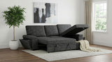Demko Sleeper Sectional Sofa with Speaker and Storage Chaise Granite | Grey | Granite | 500355
