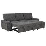 Demko Sleeper Sectional Sofa with Speaker and Storage Chaise Granite | Grey | Granite | 500355